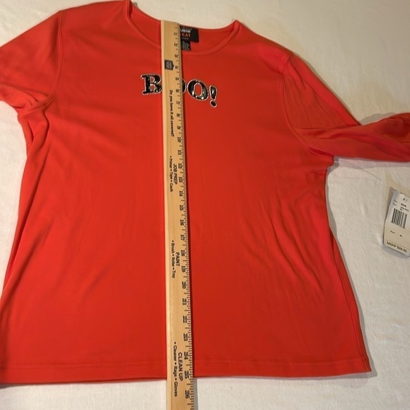 NWT Halloween 🎃 Boo! Ladies Shirt, XL, Orange, Cotton/Poly, Ghost Boo - black - Picture 12 of 15
